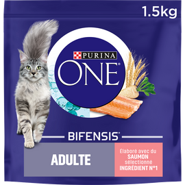 Croquettes pour chat adulte Saumon, Créales Complètes PURINA ONE - 1,5kg