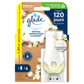 Diffuseur électr.sensual sandalwood&jasmine GLADE + recharge