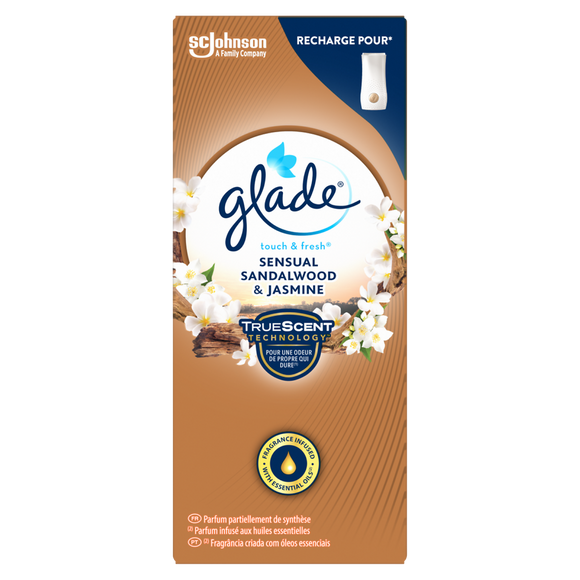 Recharge Touch&Fresh Bois de Santal&Jasmin aux huiles essentielles GLADE, 10 ml