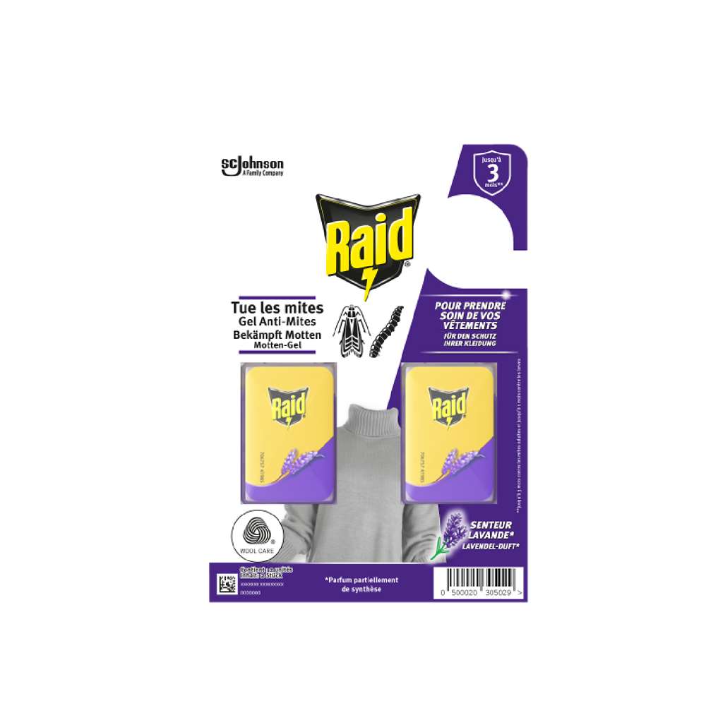 Gel anti-mites senteur lavande RAID x2