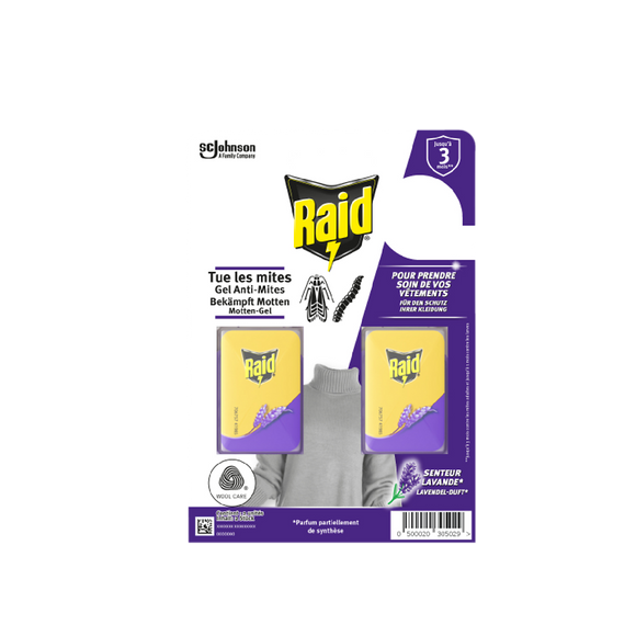 Gel anti-mites senteur lavande RAID x2
