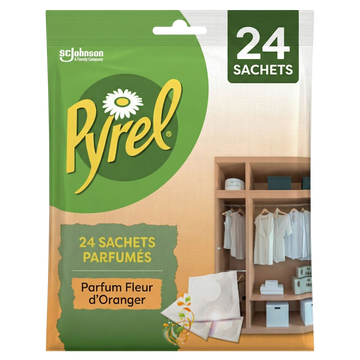 Sachets parfumés fleur d'oranger avec huile essentielle de citronPYREL x24