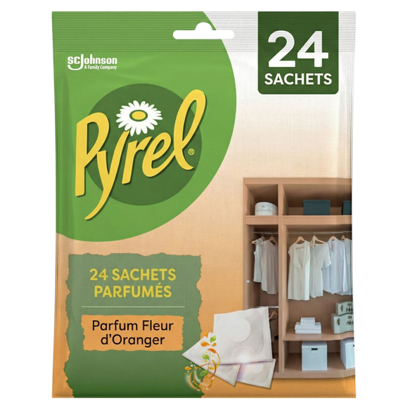 Sachets parfumés fleur d'oranger avec huile essentielle de citronPYREL x24