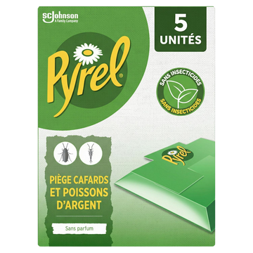Piéges cafards et poissons d'argent sans insecticdes x5 PYREL