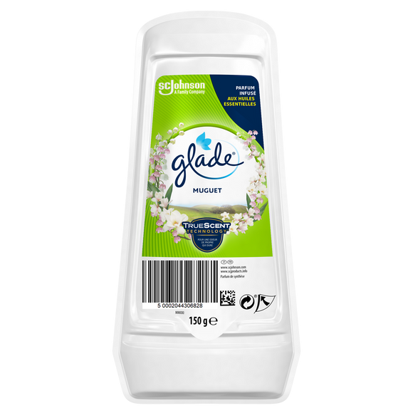 Désodorisant Gel Longue Durée Muguet aux huiles essentielles GLADE, 150g