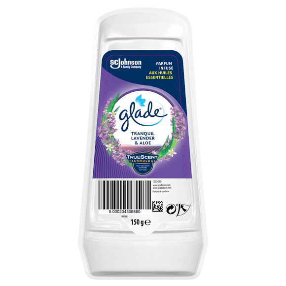 Désodorisant Gel Longue Durée Lavande aux huiles essentielles GLADE, 150g