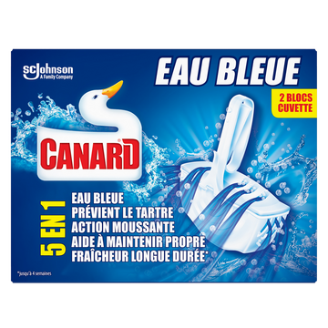 Canard WC bloc cuvette solide colorant eau bleue 5 en 1