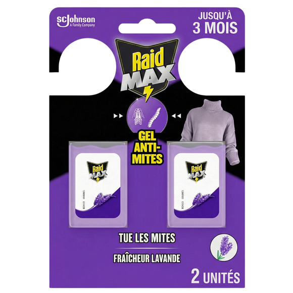 RAID MAX anti-mites gel lavande X2 TP18