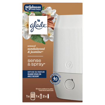 Diffuseur de parfum GLADE Sense&Spray Bois sandal et jasmin