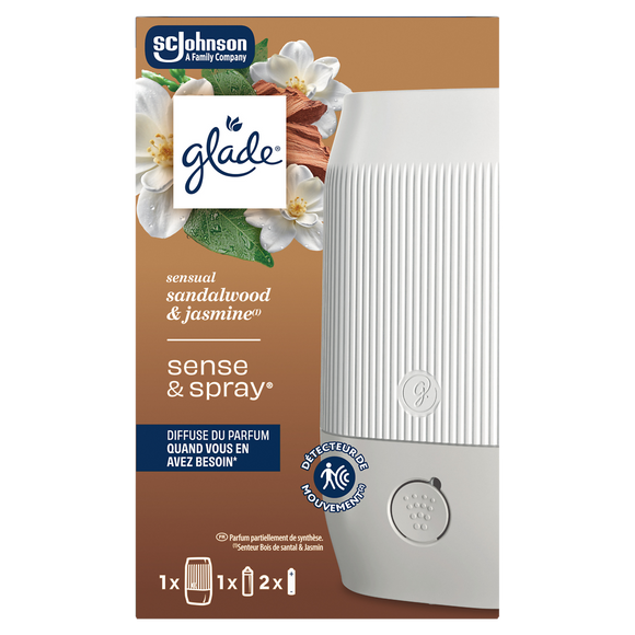 Diffuseur de parfum GLADE Sense&Spray Bois sandal et jasmin