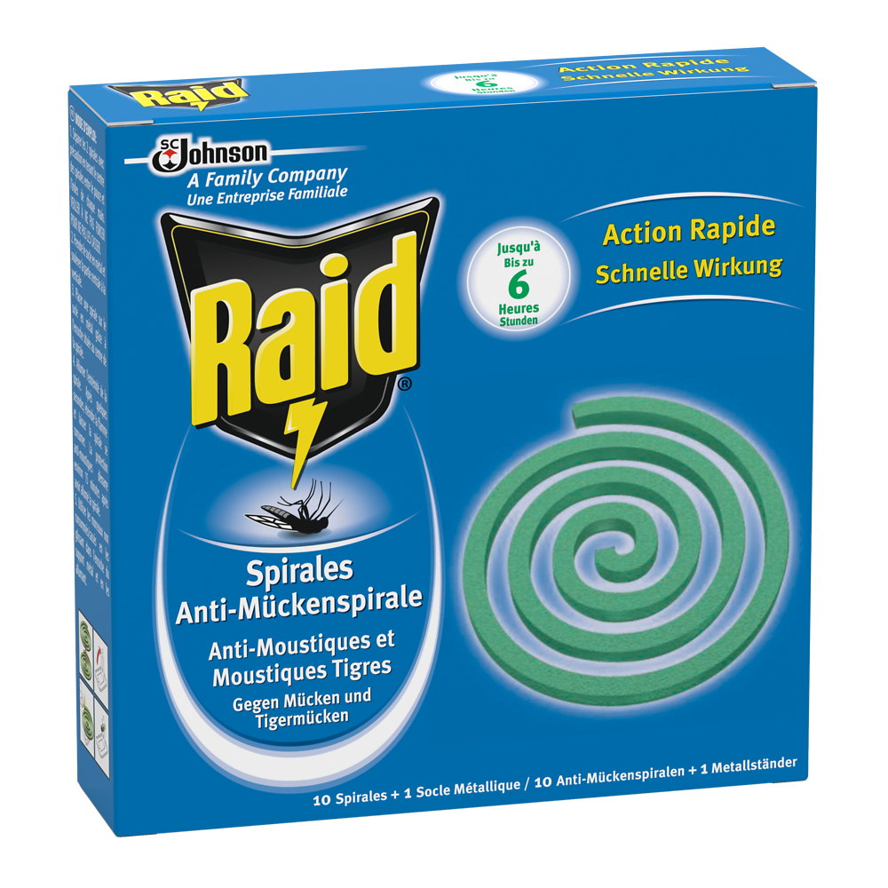 Spirales anti-moustiques pour usage extérieur RAID, x10