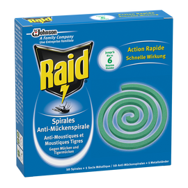 Spirales anti-moustiques pour usage extérieur RAID, x10