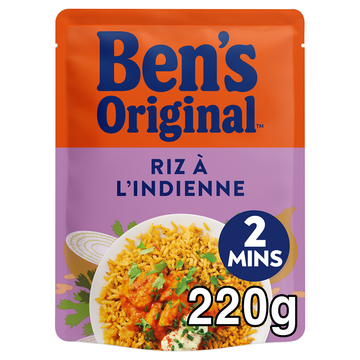 Riz cuisiné à l'Indienne express 2min BEN'S ORIGINAL - Sachet micro-ondable 220g