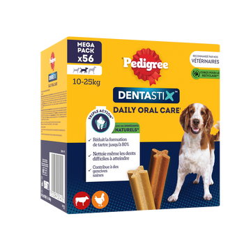 Bâtonnets à mâcher moyen chien Dentastix PEDIGREE x56 - 1440g