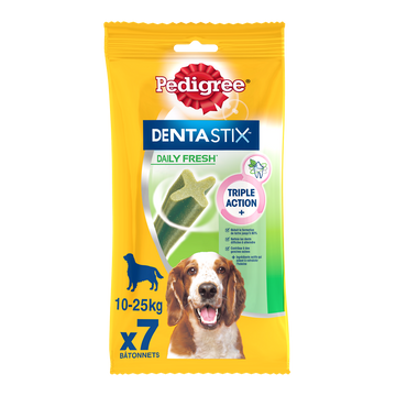 Bâtonnets à mâcher moyen chien Dentastix Fresh PEDIGREE x7 - 180g
