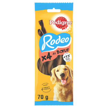 Friandises chien récompenses Rodeo au boeuf PEDIGREE x4 - 70g