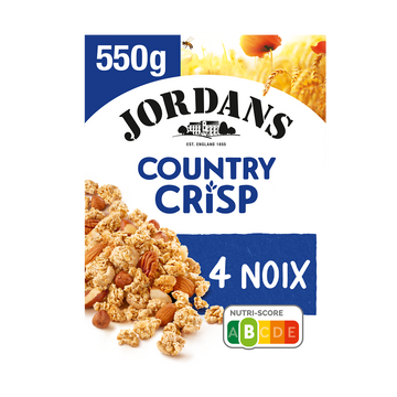 Céréales Country Crisp riche en 4 noix JORDANS, 550g