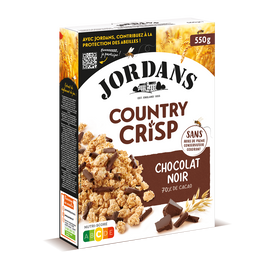 Céréales Country Crisp au chocolat noir JORDANS, 550g