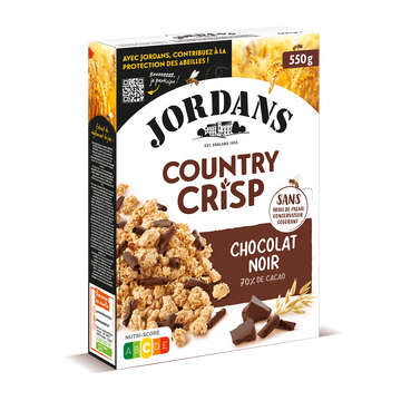 Céréales Country Crisp au chocolat noir JORDANS, 550g