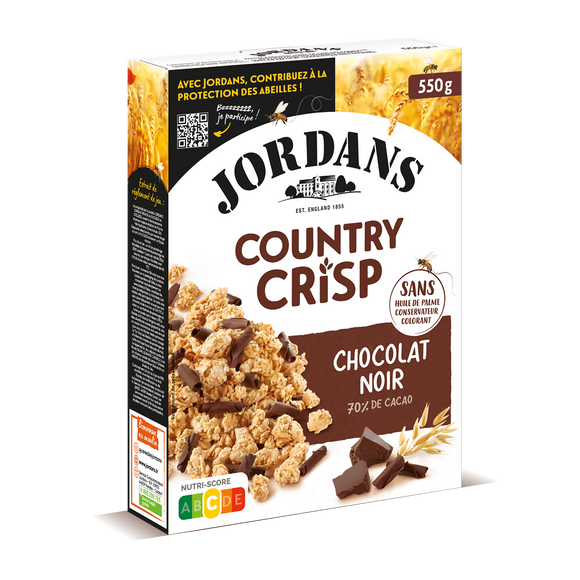 Céréales Country Crisp au chocolat noir JORDANS, 550g