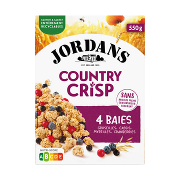 Céréales Country Crisp aux 4 baies JORDANS, 550g