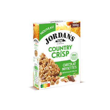 Céréales country crisp chocolat noisettes JORDANS, 450g