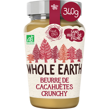 Beurre de cacahuètes crunchy bio WHOLE EARTH, 340g