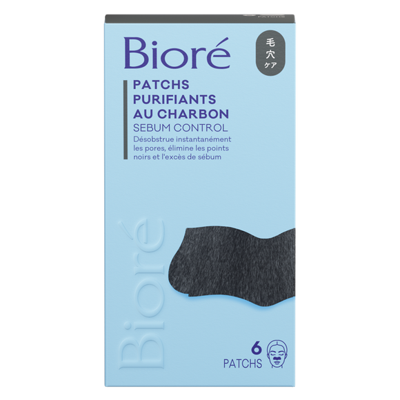 Patchs visage purifiants au charbon BIORE, x6