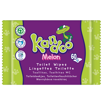 Lingettes toilette parfum melon KANDOO x60