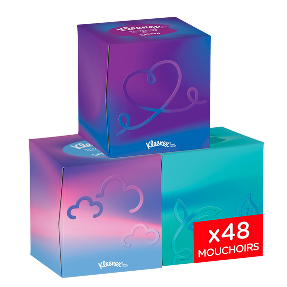 Mouchoirs collection cube KLEENEX, boîte de 48