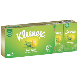 Mouchoirs balsam regular KLEENEX, étuis x10