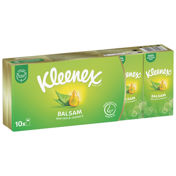 Mouchoirs balsam regular KLEENEX, étuis x10