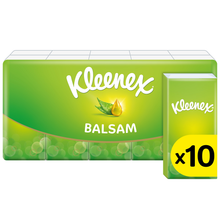 Mouchoirs balsam regular KLEENEX, étuis x10