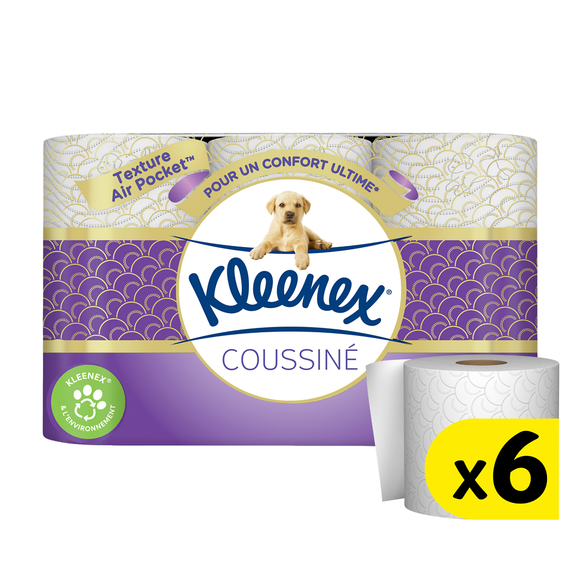 Papier toilette KLEENEX coussiné 3P x6 rouleaux