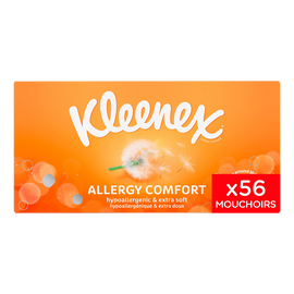 Mouchoirs allergy comfort KLEENEX , boîte de 56 unités