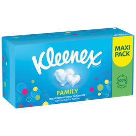 Mouchoirs blancs family KLEENEX boîte x128