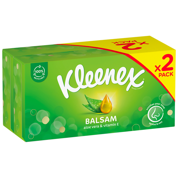 Mouchoirs balsam boîte KLEENEX lot 2x64