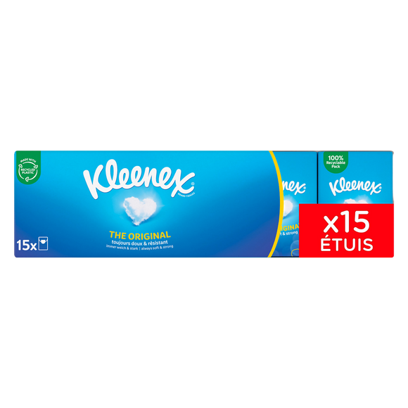 Mouchoirs en papier Original KLEENEX, 15 mini étuis