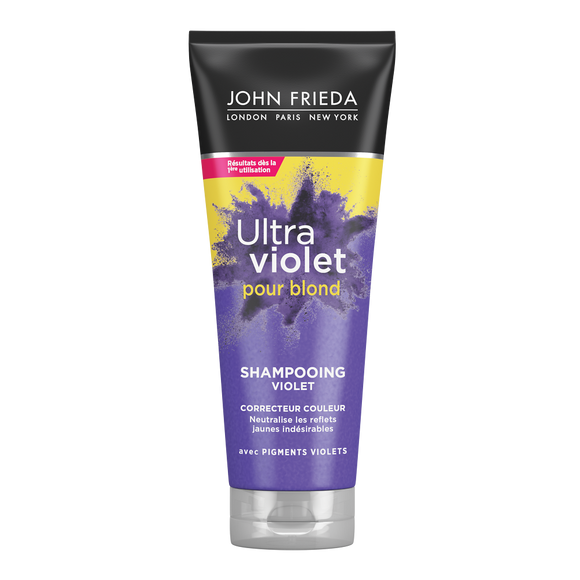 Shampooing ultra violet pour blondes correcteur couleur JOHN FRIEDA, tube de 250ml