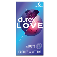 Préservatifs Love Taille Ajustée & Extra lubrifiés - DUREX - x6