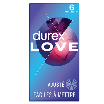 Préservatifs Love Taille Ajustée & Extra lubrifiés - DUREX - x6