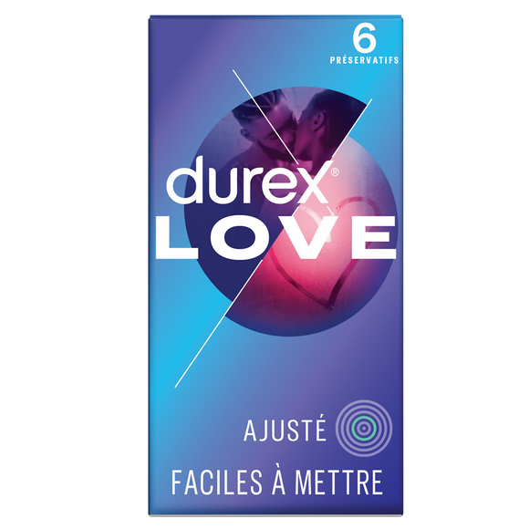 Préservatifs Love Taille Ajustée & Extra lubrifiés - DUREX - x6
