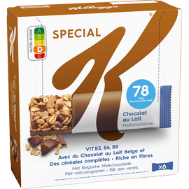 Barres Céréales SPECIAL  K KELLOGG'S Chocolat au lait, 6x20g