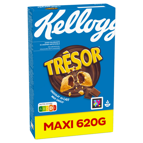 Céréales TRESOR chocolat au lait KELLOGG'S, paquet de 620g