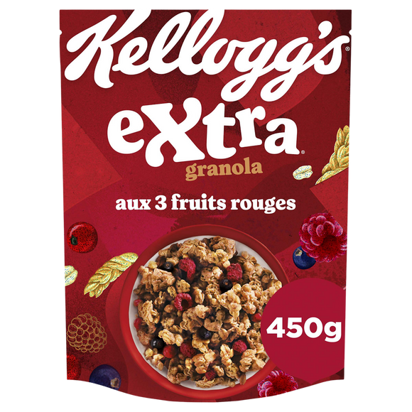 Céréales Extra Granola KELLOGG'S aux 3 Fruits Rouges - 450g