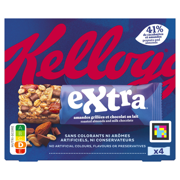 Barres Céréales EXTRA KELLOGG'S Chocolat au lait, 4x32g