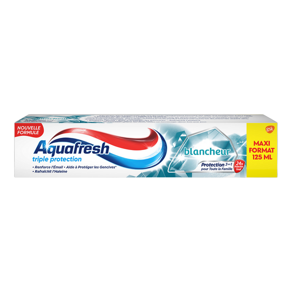 Dentifrice triple protection blancheur AQUAFRESH 125ml