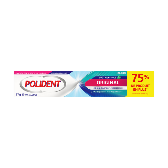 Crème adhérence maximum POLIDENT tube 0% 77g