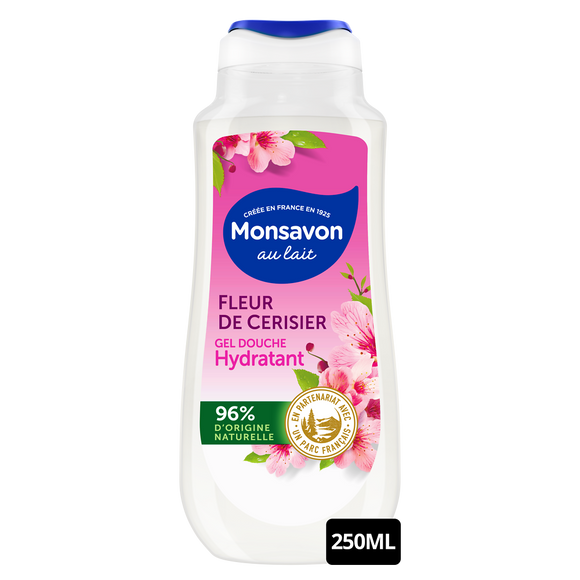 Gel douche hydratant MONSAVON fleur de cerisier 250ml