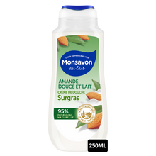 Crème de douche surgras MONSAVON amande douce & lait 250ml